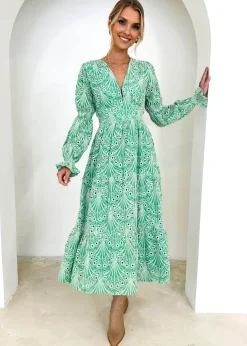 Women Gingham & Heels Maxi>Shamrine Anglaise Maxi Dress
