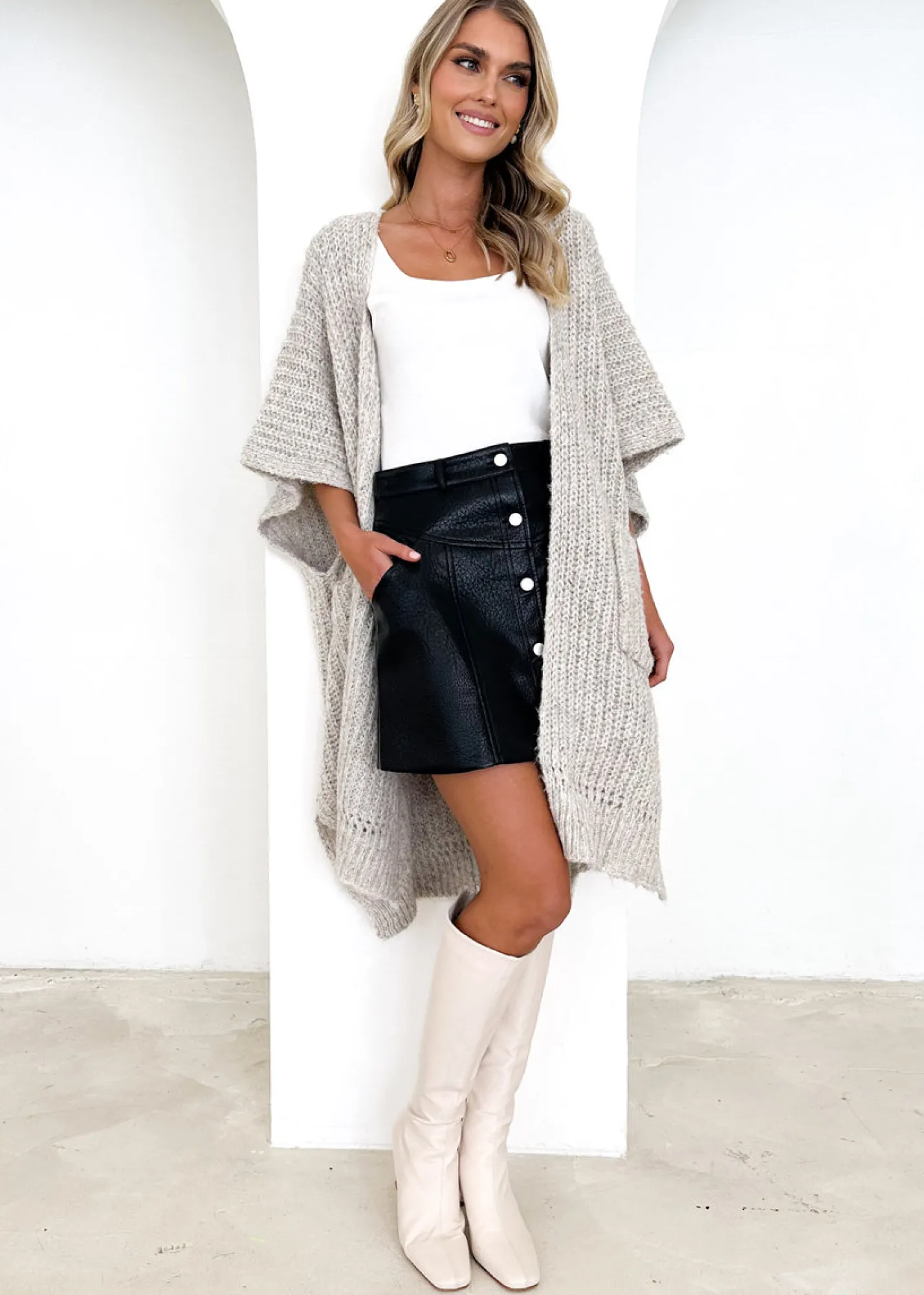 Women Gingham & Heels Singlets/Camis>Sharna Sleeveless Cardi