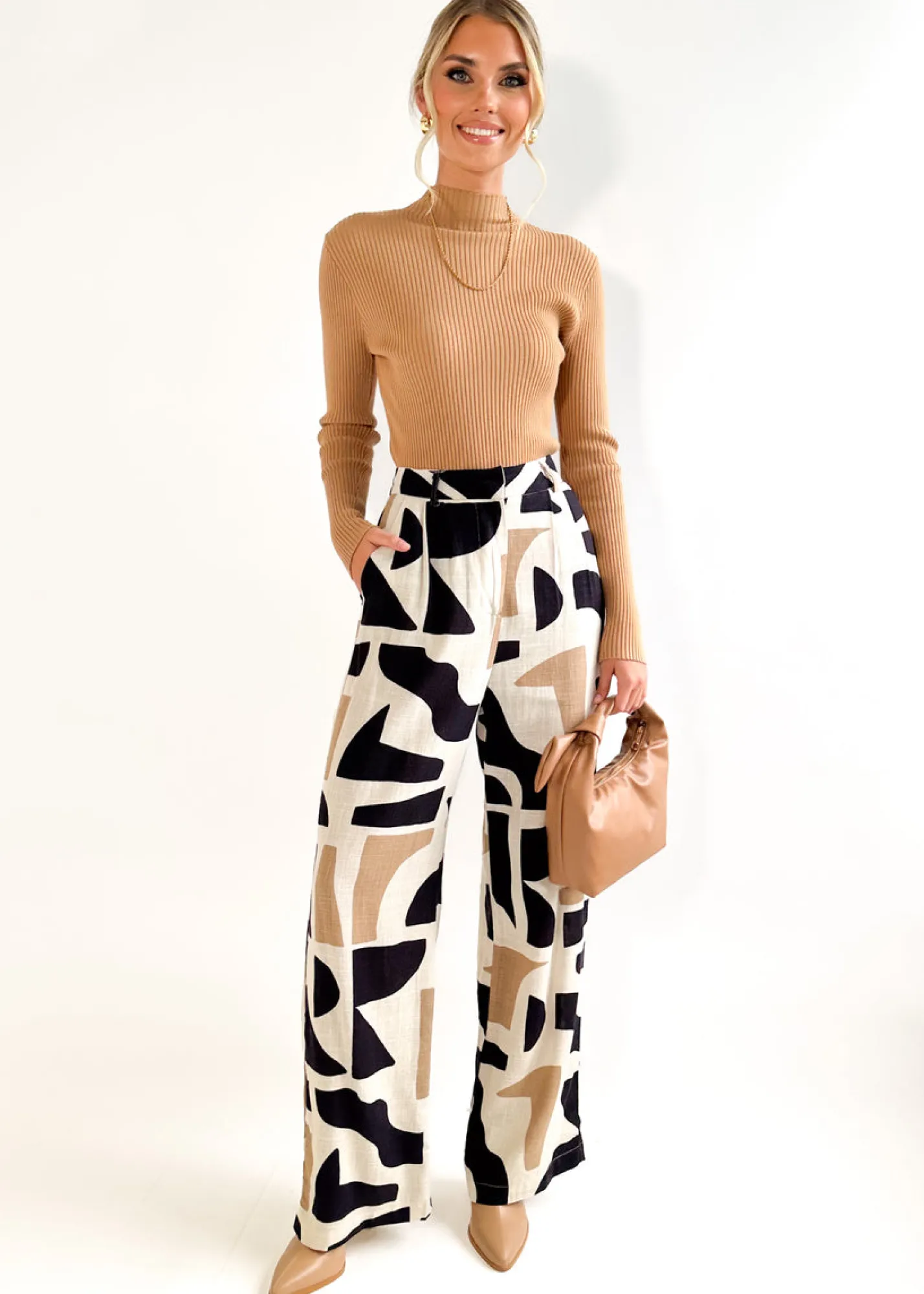 Women Gingham & Heels Sets>Sharni Linen Blend Pants