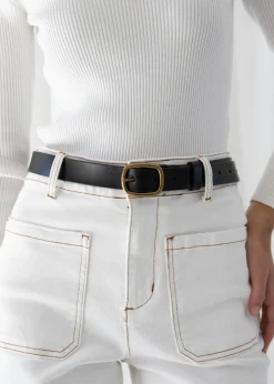 Women Gingham & Heels Belts>Shelby Leather Belt