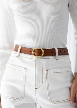 Women Gingham & Heels Belts>Shelby Leather Belt