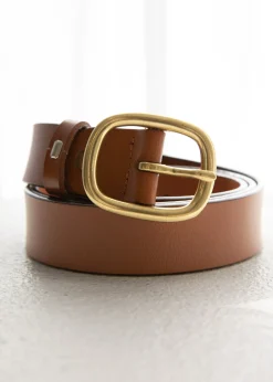 Women Gingham & Heels Belts>Shelby Leather Belt