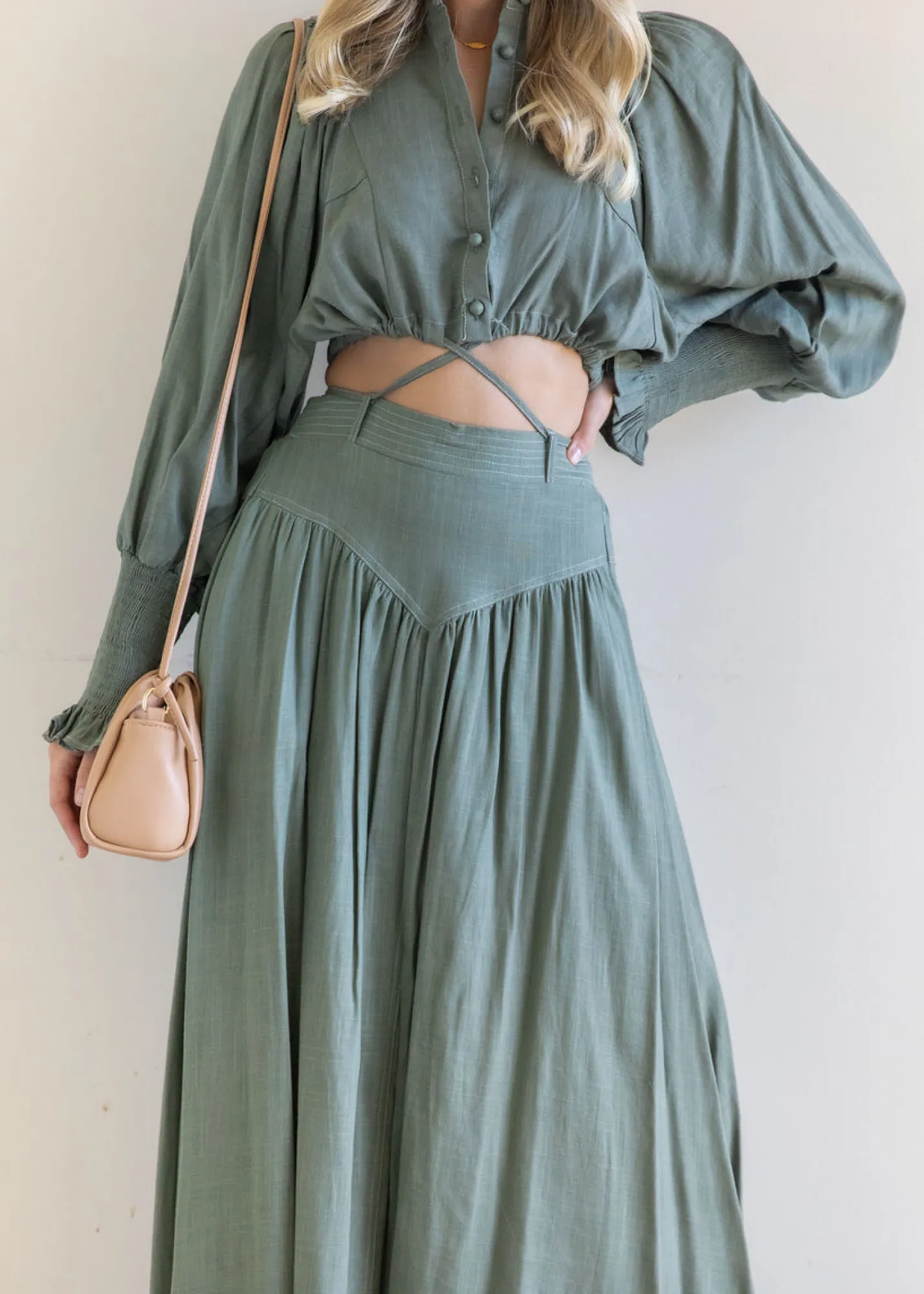Women Gingham & Heels Blouses>Siara Cropped Blouse