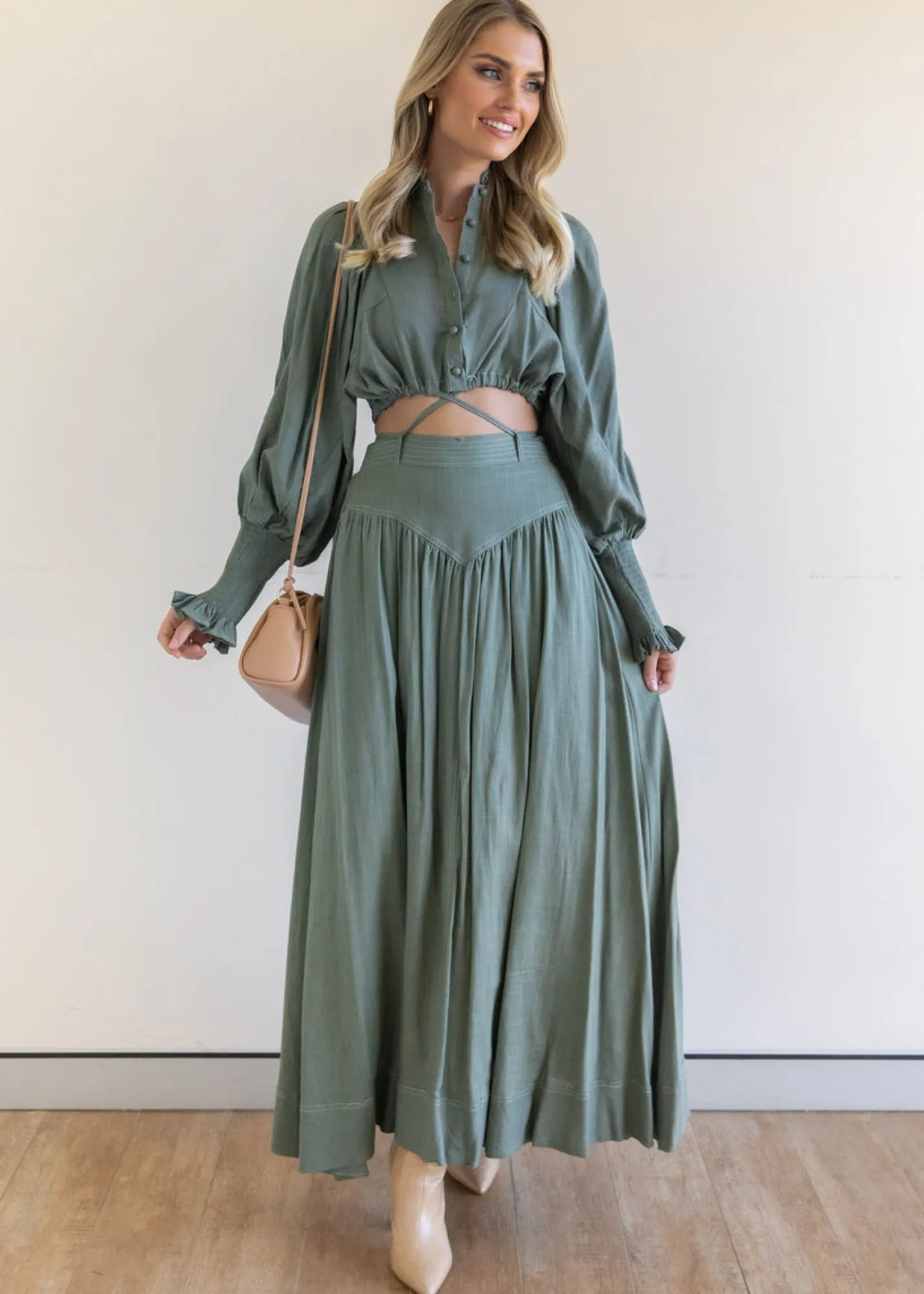 Women Gingham & Heels Blouses>Siara Cropped Blouse