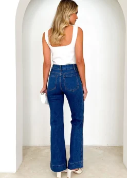 Women Gingham & Heels Jeans><noscript><img width=