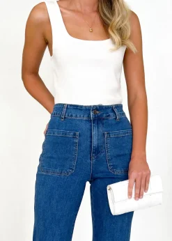 Women Gingham & Heels Jeans><noscript><img width=