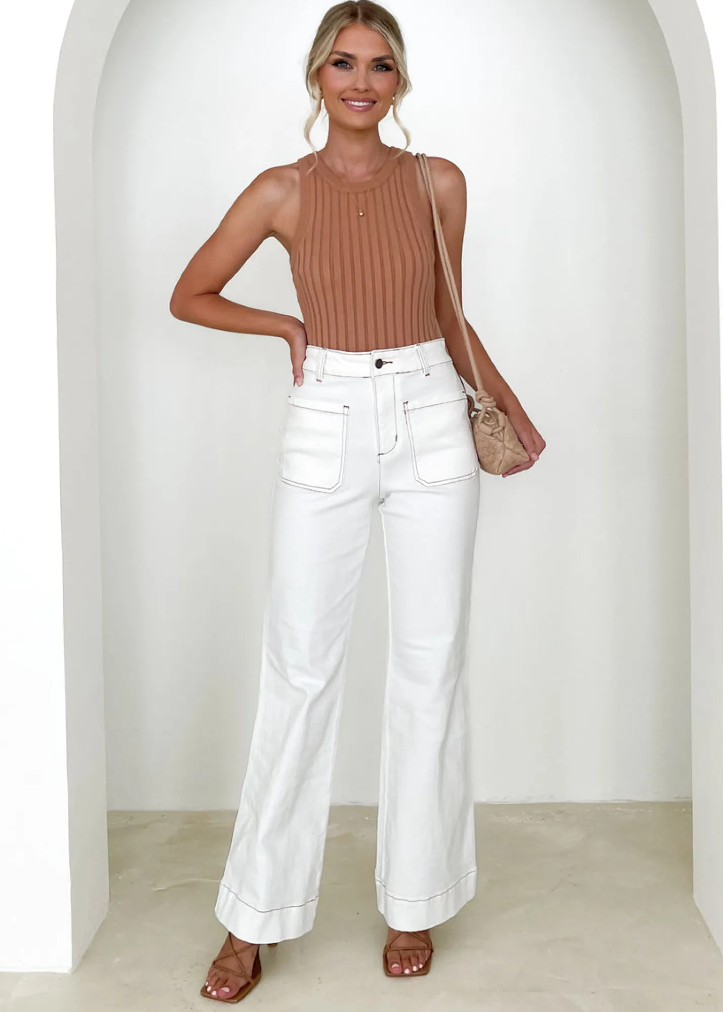 Women Gingham & Heels Jeans>Solita Wide Leg Jeans