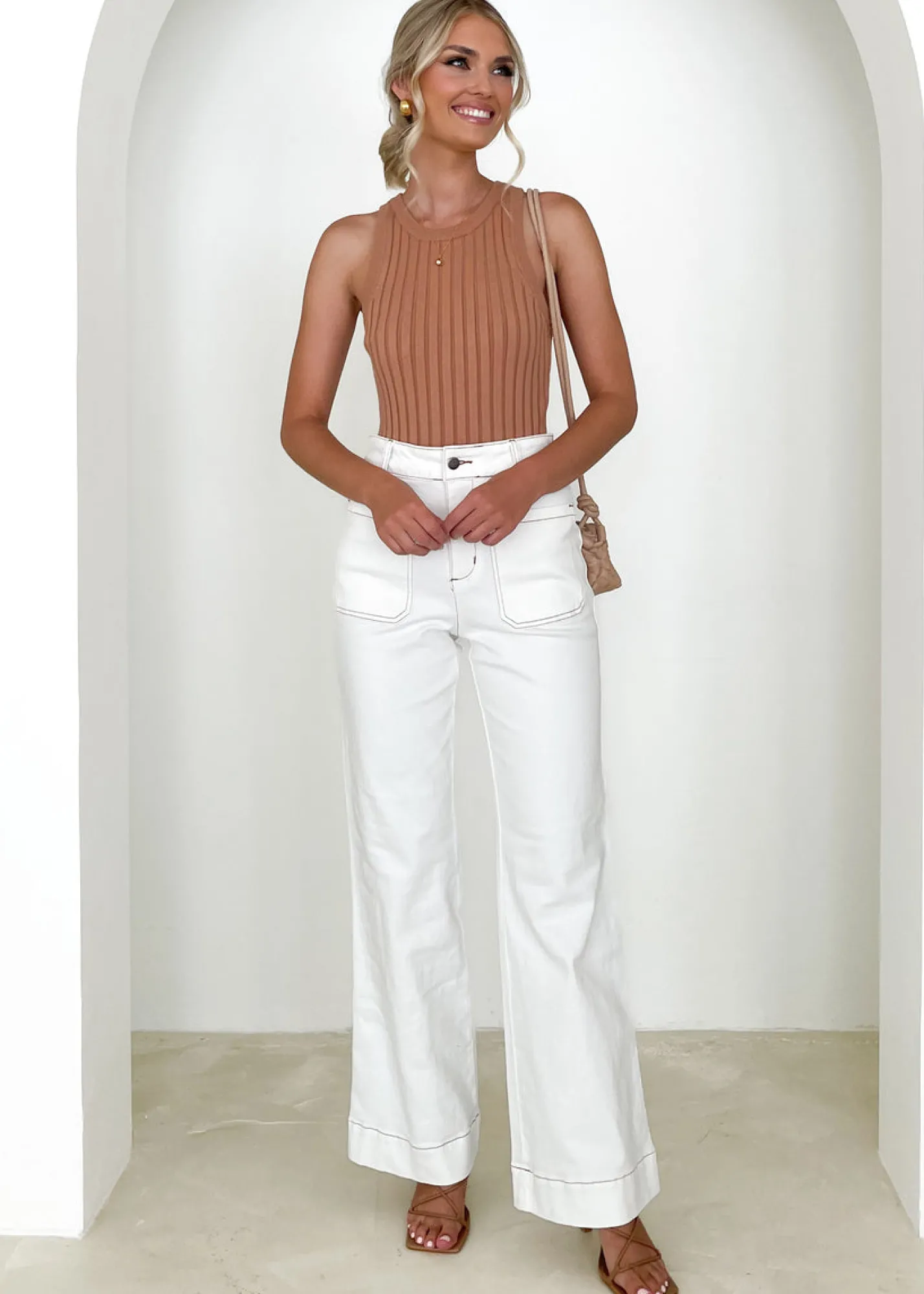 Women Gingham & Heels Jeans>Solita Wide Leg Jeans