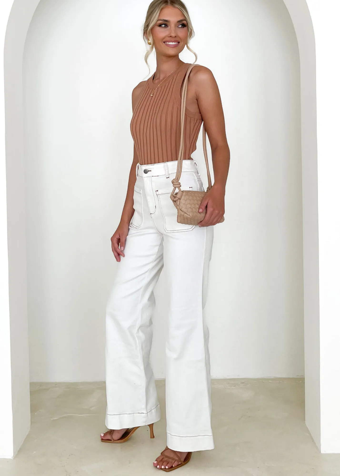 Women Gingham & Heels Jeans>Solita Wide Leg Jeans