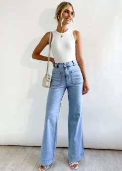 Women Gingham & Heels Jeans>Solita Wide Leg Jeans