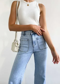 Women Gingham & Heels Jeans>Solita Wide Leg Jeans