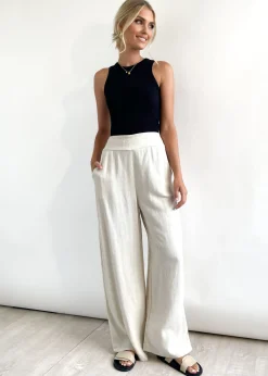 Women Gingham & Heels Pants>Sorento Linen Blend Pants