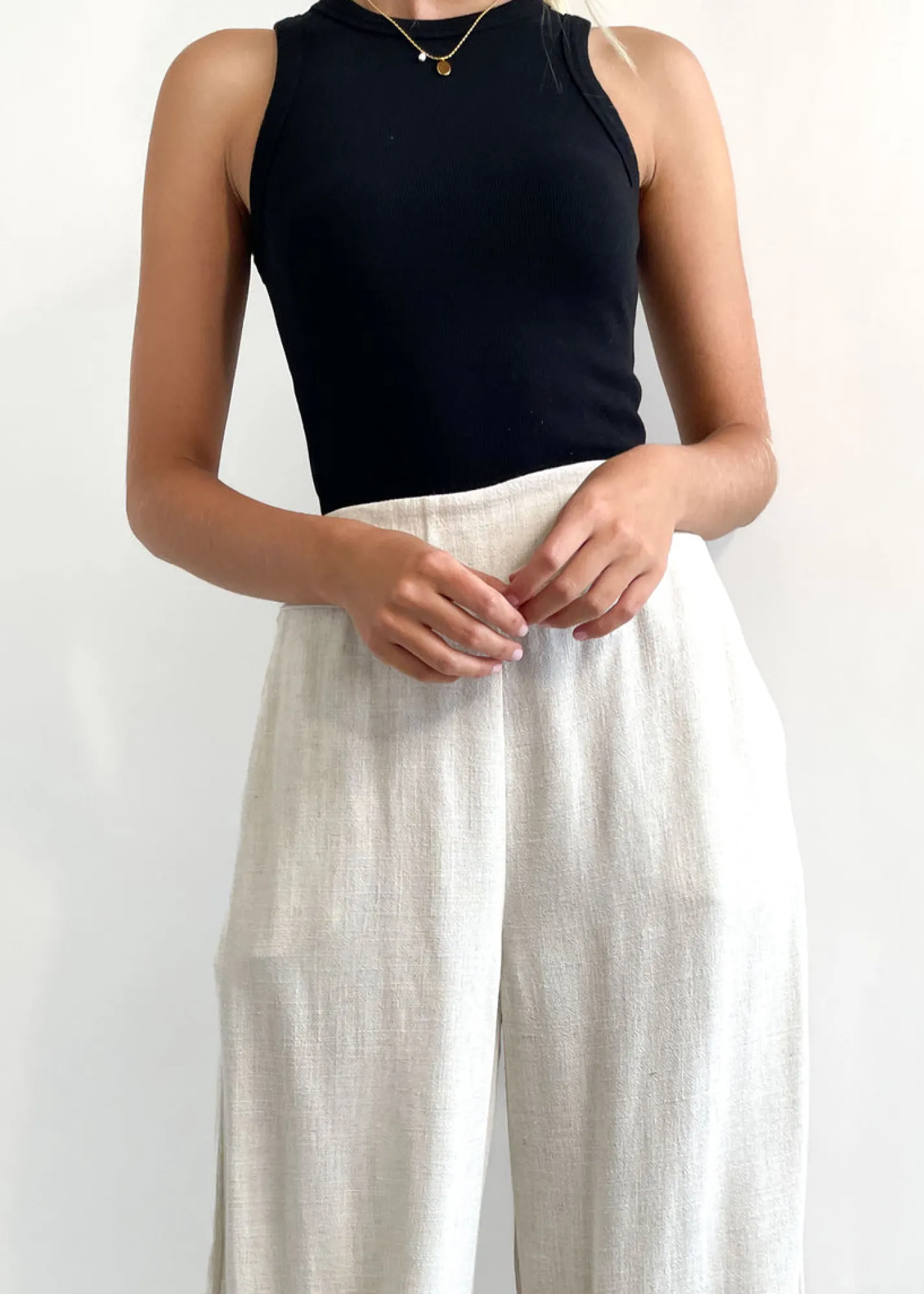 Women Gingham & Heels Pants>Sorento Linen Blend Pants
