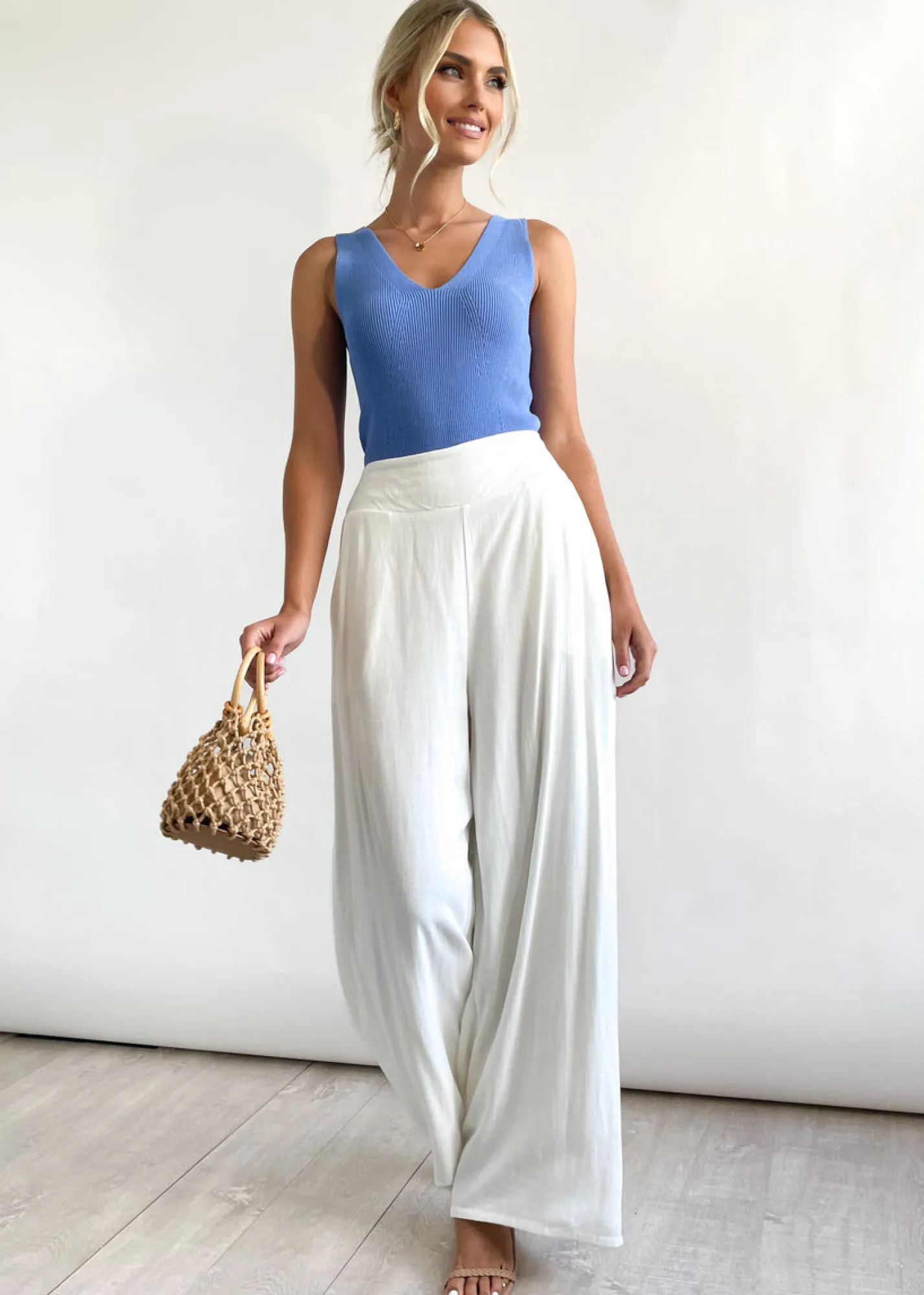 Women Gingham & Heels Pants>Sorento Linen Blend Pants