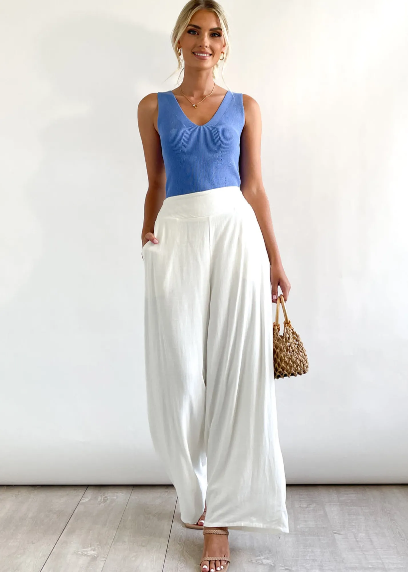 Women Gingham & Heels Pants>Sorento Linen Blend Pants