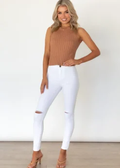 Women Gingham & Heels Jeans><noscript><img width=