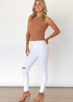 Women Gingham & Heels Jeans><noscript><img width=