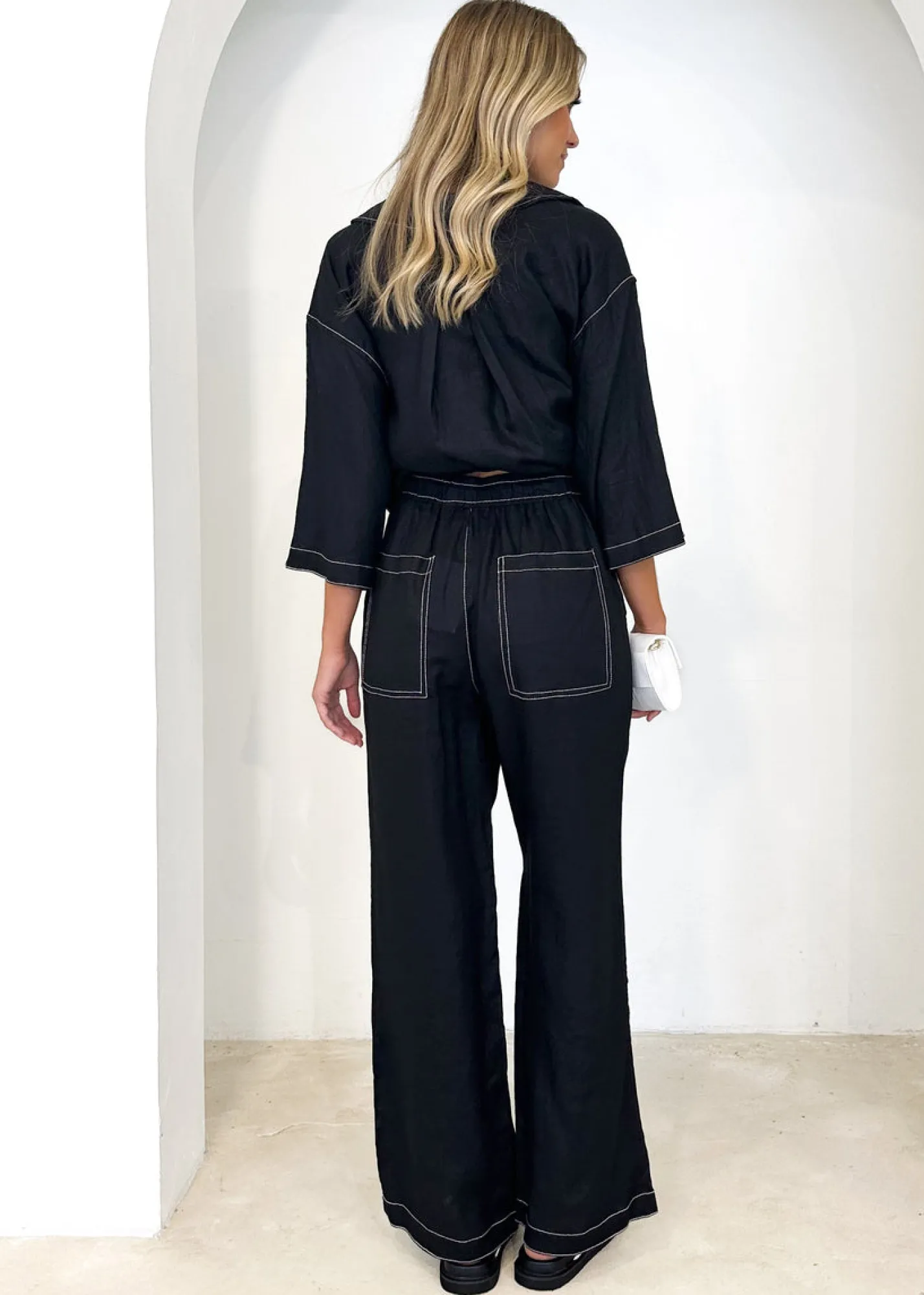 Women Gingham & Heels Pants>Tallulah Linen Pants