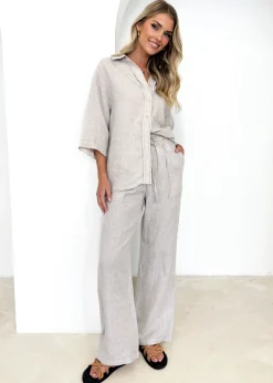 Women Gingham & Heels Sets>Tallulah Linen Pants