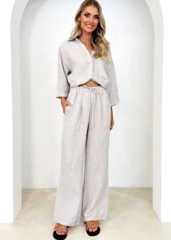 Women Gingham & Heels Sets>Tallulah Linen Pants