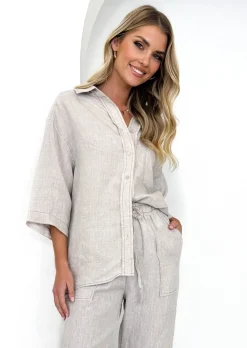Women Gingham & Heels Shirts>Tallulah Linen Shirt