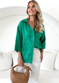 Women Gingham & Heels Shirts>Tallulah Linen Shirt