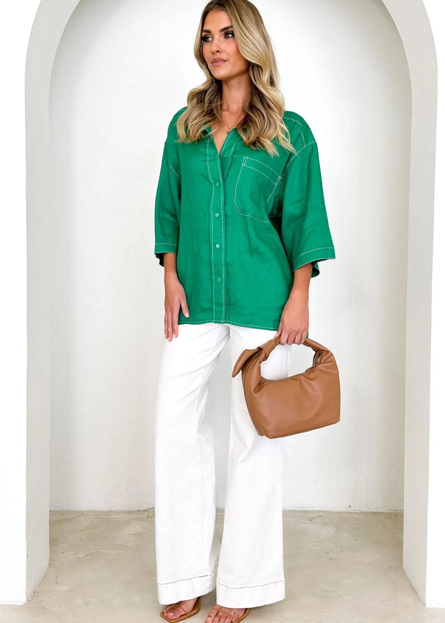 Women Gingham & Heels Shirts>Tallulah Linen Shirt