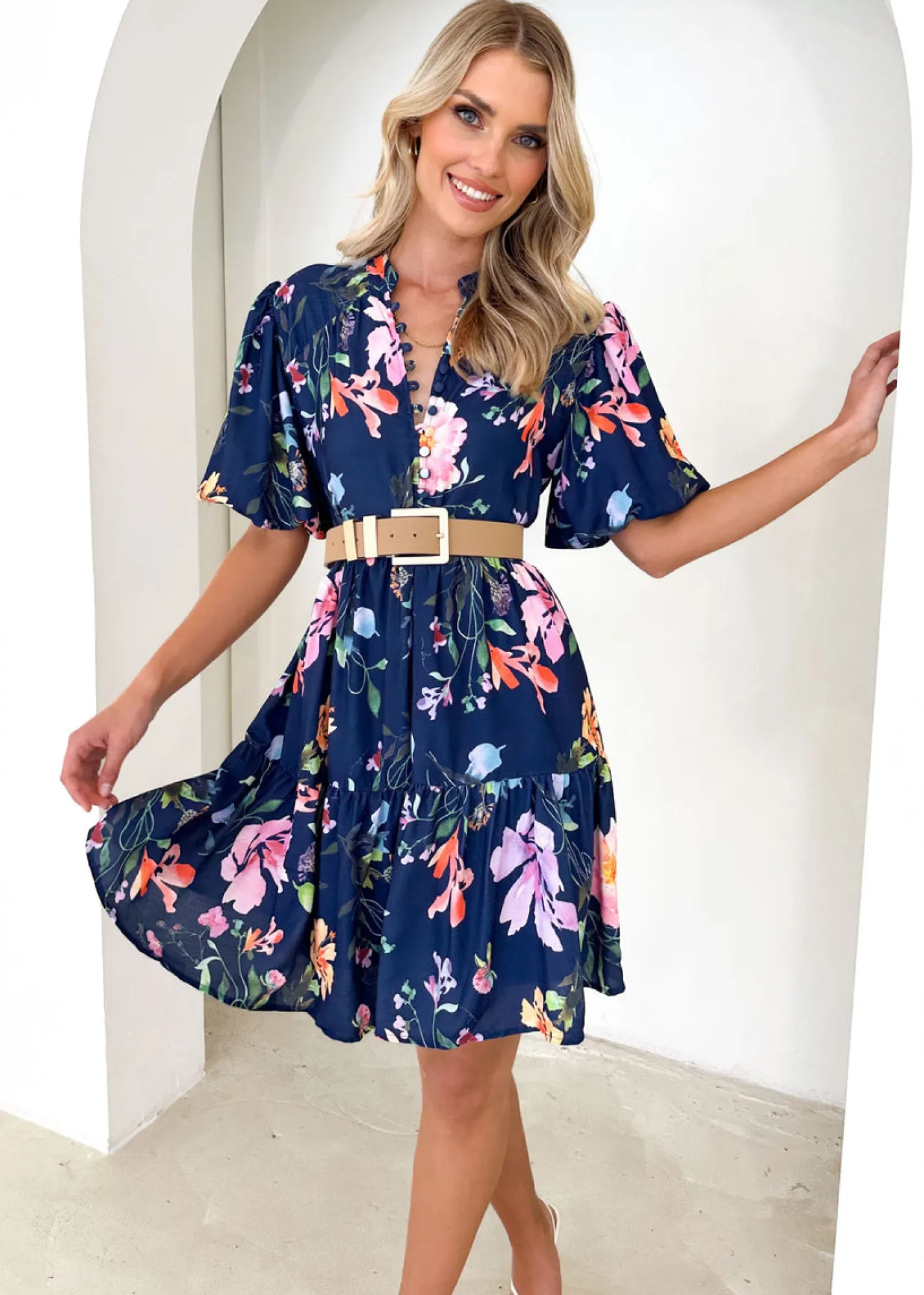 Women Gingham & Heels Short>Tamra Dress