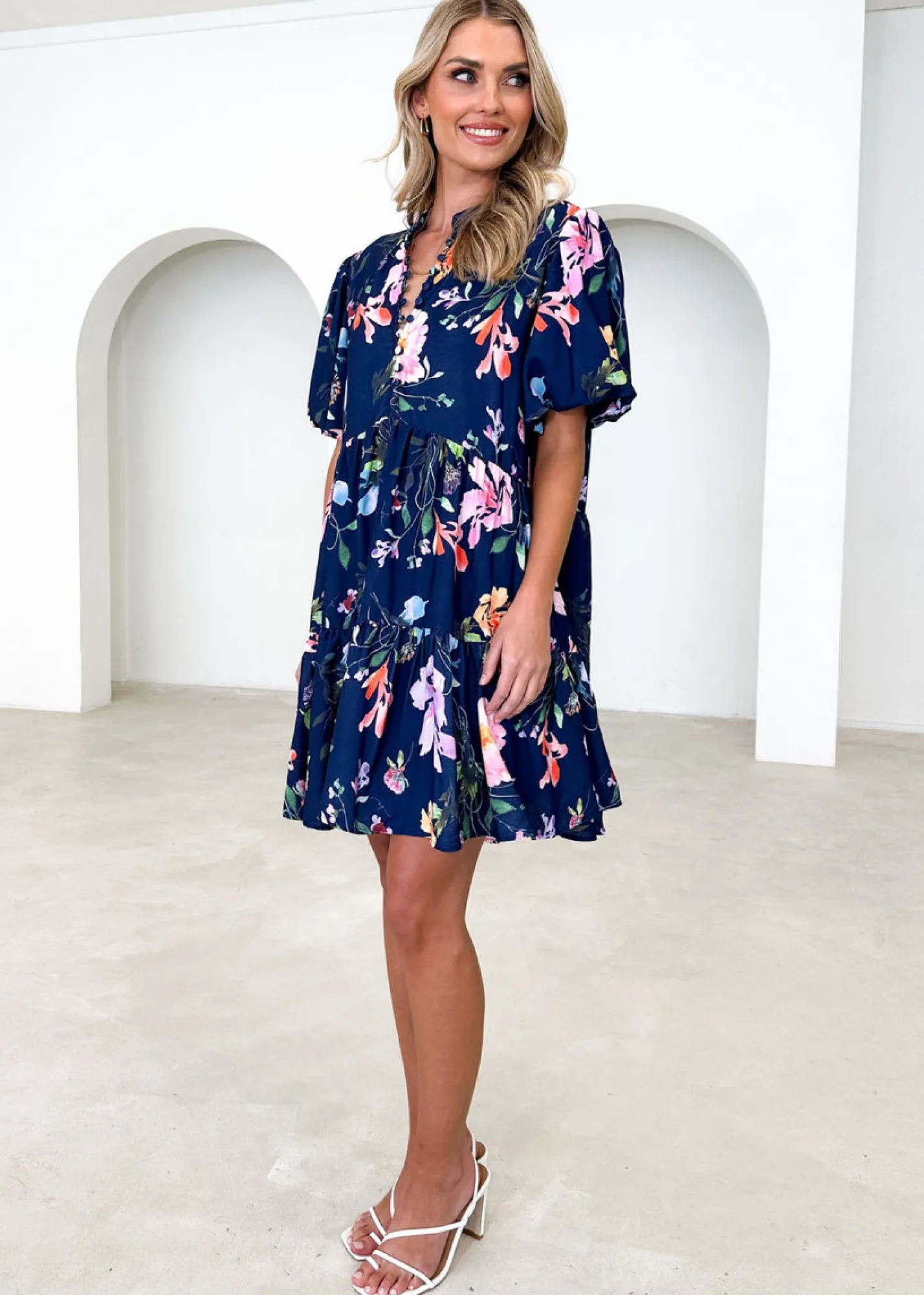 Women Gingham & Heels Short>Tamra Dress