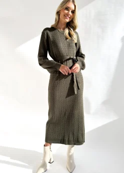 Women Gingham & Heels Knit Dresses><noscript><img width=