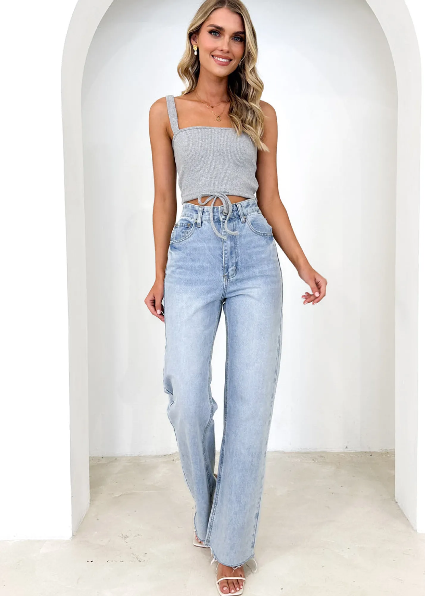 Women Gingham & Heels Crops>Tarlo Knit Crop