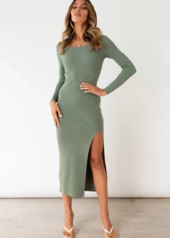 Women Gingham & Heels Knit Dresses>Tasya Knit Midi Dress
