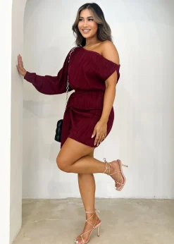 Women Gingham & Heels Short>Thistle One Shoulder Dress