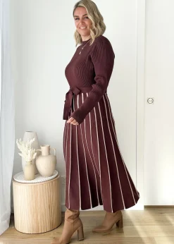 Women Gingham & Heels Knit Dresses><noscript><img width=