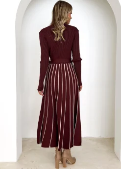 Women Gingham & Heels Knit Dresses><noscript><img width=