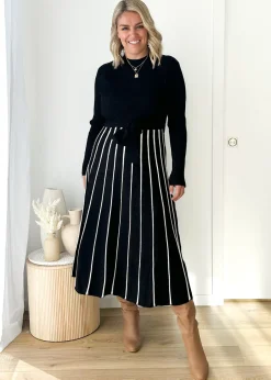 Women Gingham & Heels Knit Dresses><noscript><img width=