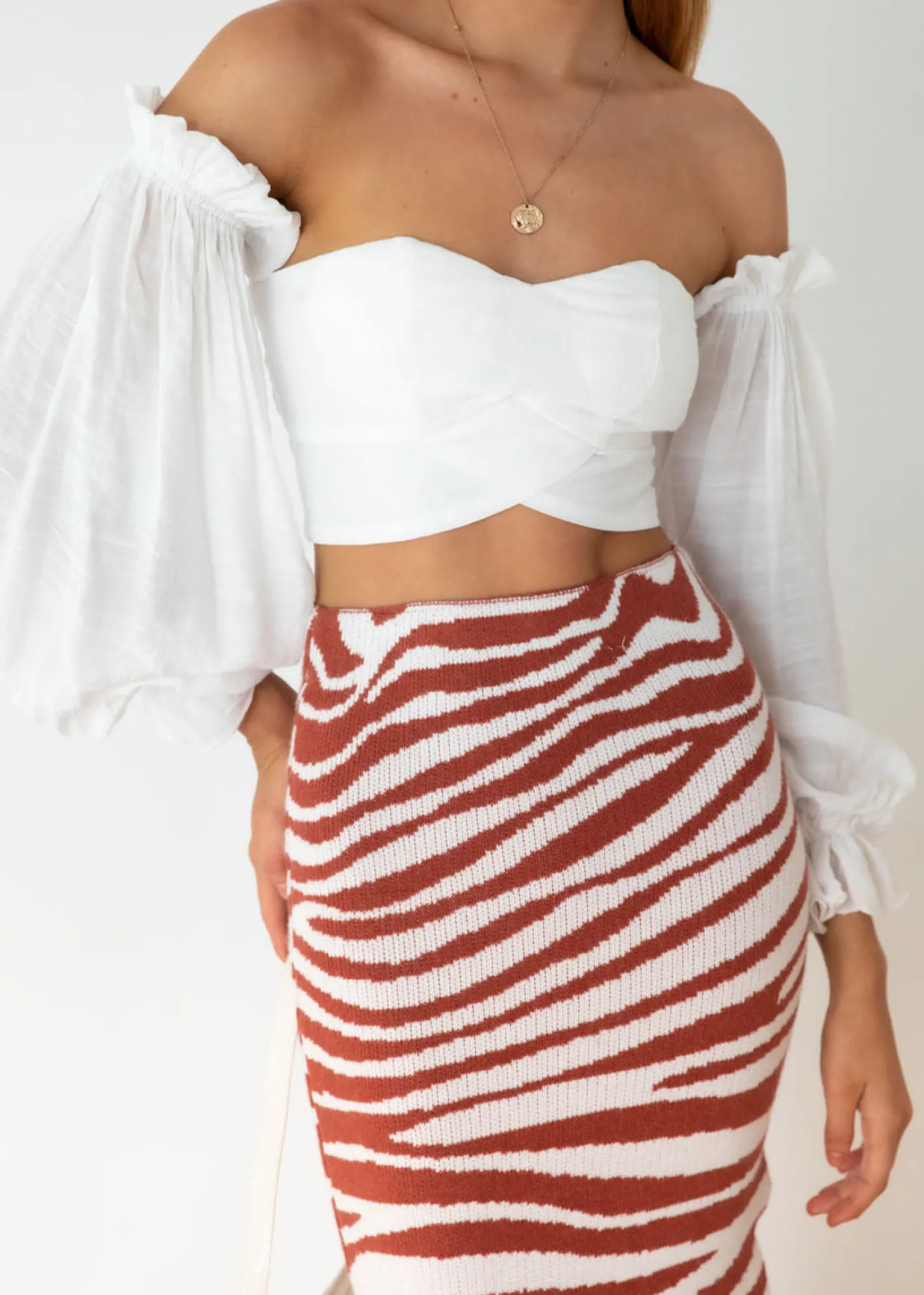 Women Gingham & Heels Crops>Touching The Ground Crop