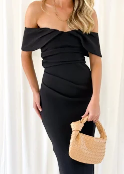 Women Gingham & Heels Midi>Valeria Off Shoulder Midi Dress