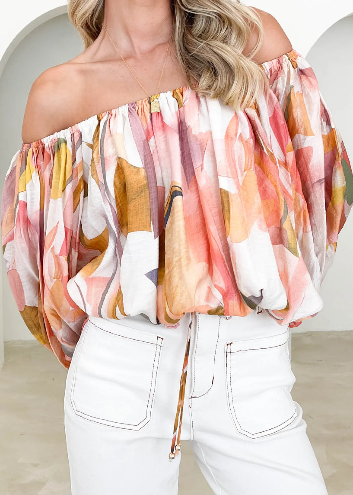 Women Gingham & Heels Off The Shoulder>Vida Off Shoulder Blouse