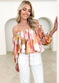Women Gingham & Heels Blouses>Vida Off Shoulder Blouse