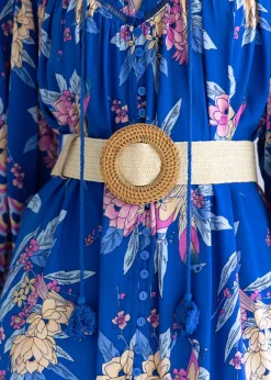 Women Gingham & Heels Belts>Viveca Rattan Stretch Belt