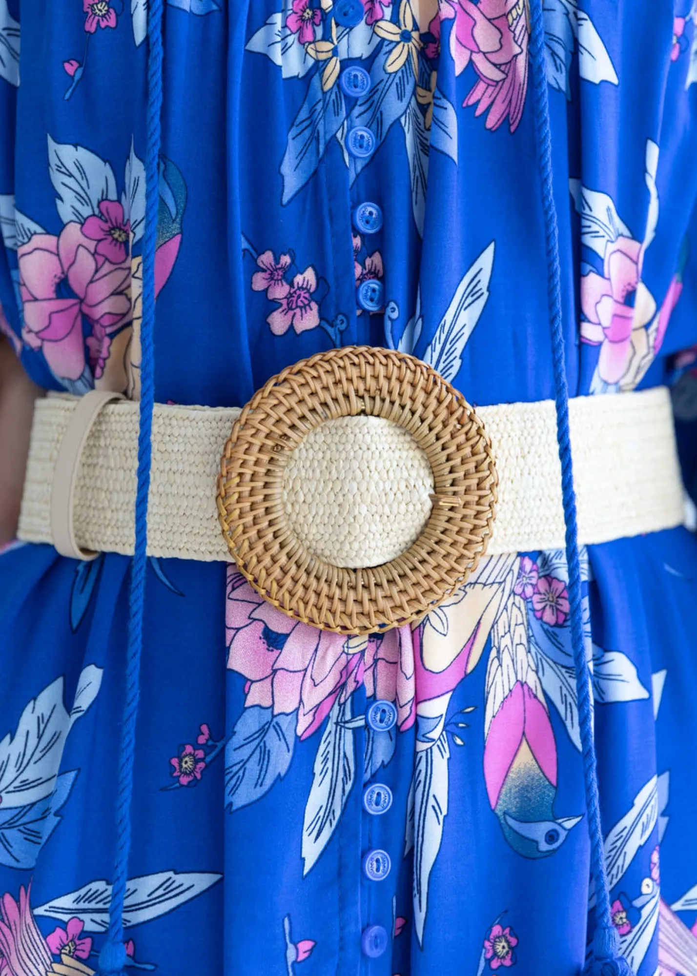 Women Gingham & Heels Belts>Viveca Rattan Stretch Belt