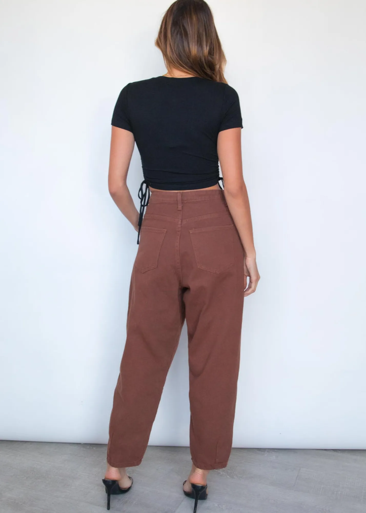 Women Gingham & Heels Basic Tops>Wilkie Ruched Tee