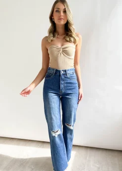 Women Gingham & Heels Jeans><noscript><img width=