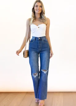 Women Gingham & Heels Jeans><noscript><img width=
