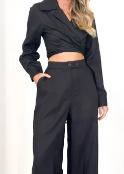 Women Gingham & Heels Pants>Zeus Linen Pants