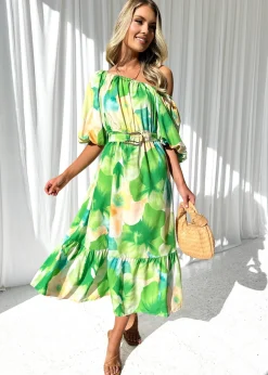Women Gingham & Heels Midi>Zeva One Shoulder Midi Dress