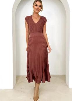 Women Gingham & Heels Knit Dresses>Zevah Knit Midi Dress