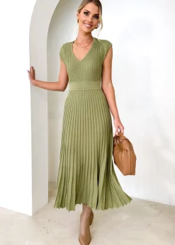 Women Gingham & Heels Knit Dresses>Zevah Knit Midi Dress