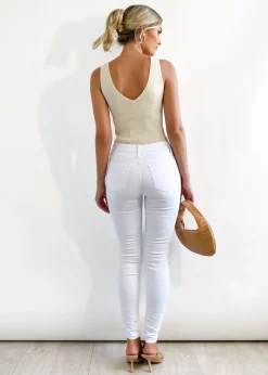 Women Gingham & Heels Jeans><noscript><img width=